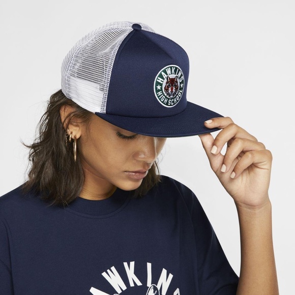 Nike x Stranger Things Hawkins High Trucker Hat (Navy/White) - Picture 4 of 4